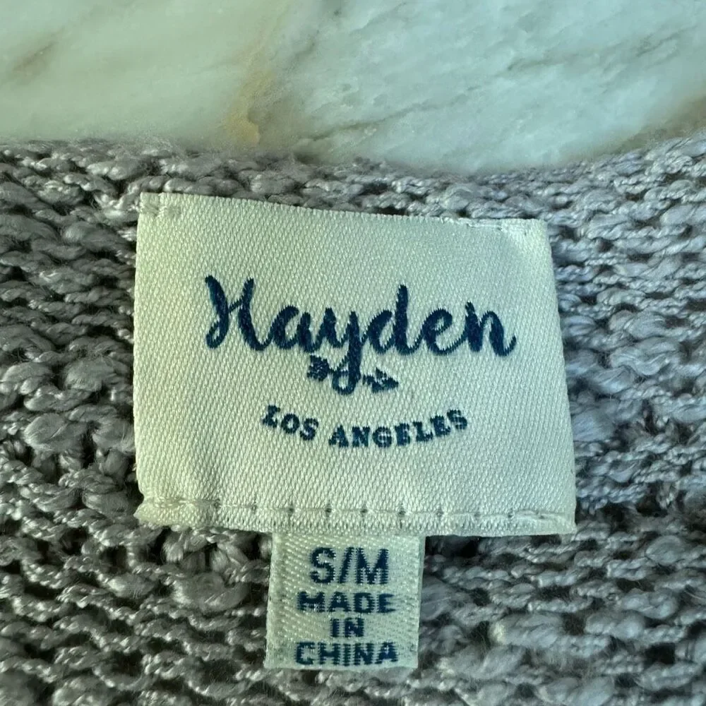 Hayden Los Angeles Fringe Cardigan Open Front knit Top  Sz S/M